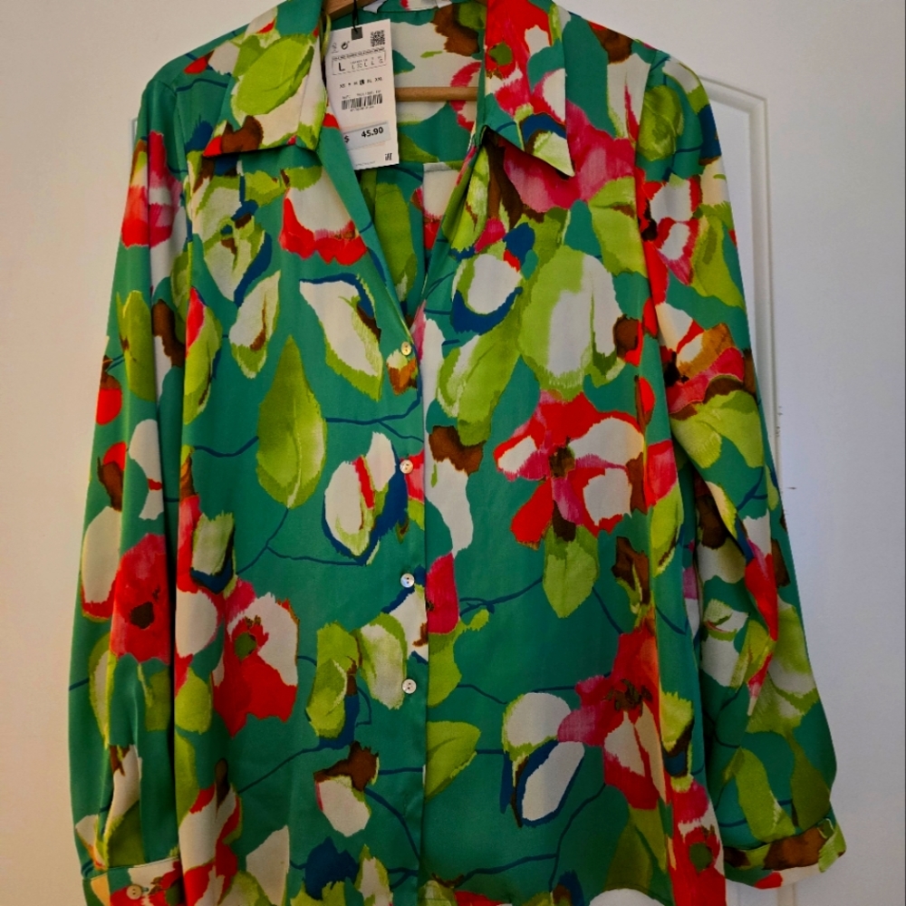 Zara printed blouse.